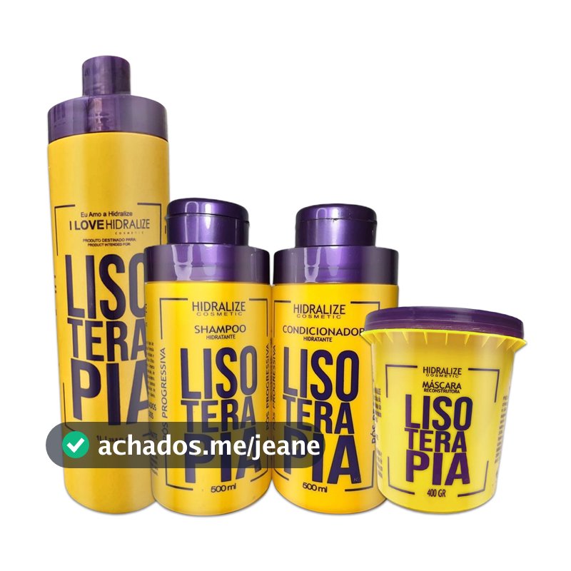Kit Lisoterapia Progressiva Shampoo Condicionador Máscara Hidratação Reconstrução Super Tratamento