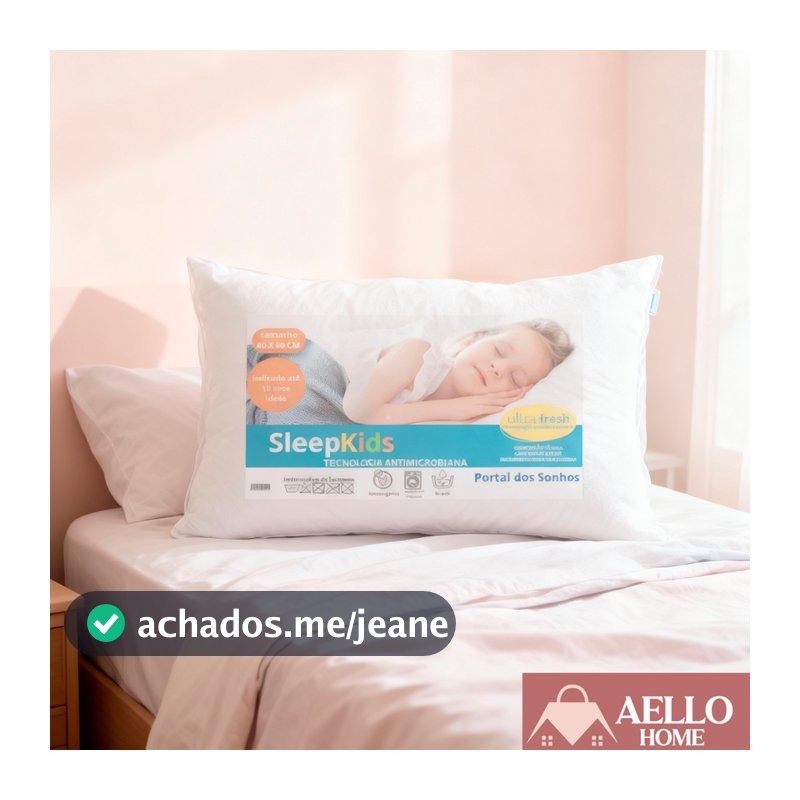 Travesseiro Infantil 40x60 Hipoalergênico Até 10 Anos Macio e Seguro Para Crianças