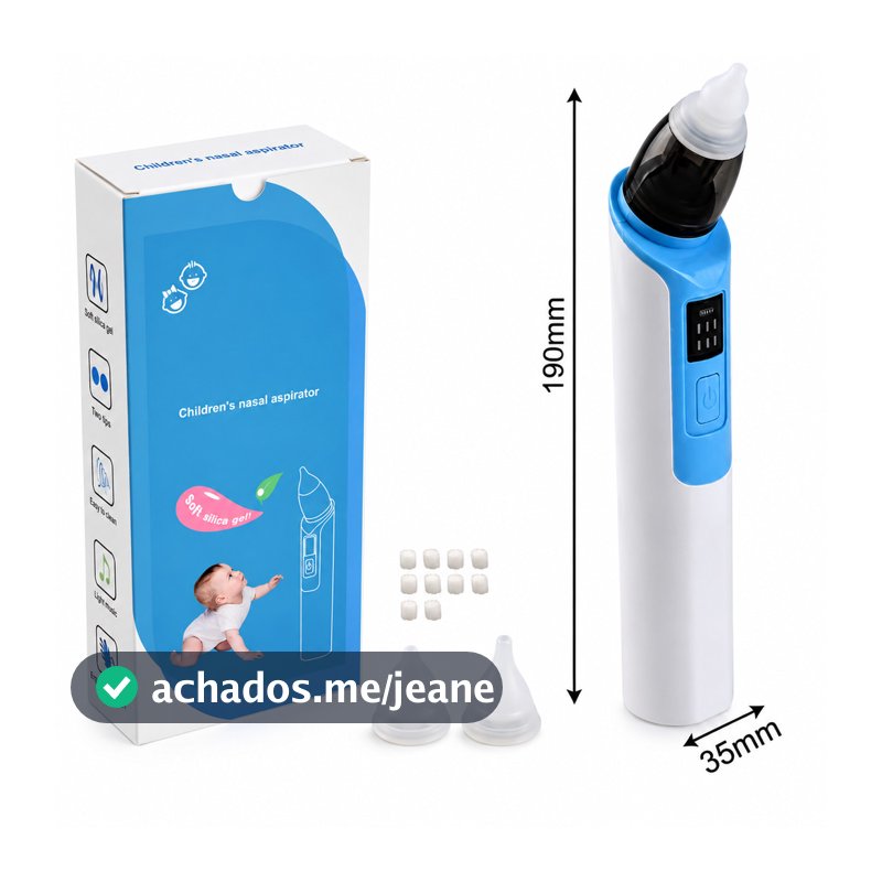 Aspirador Nasal Bebê Recarregável Silicone Macio Limpeza Nasal Infantil Portátil USB