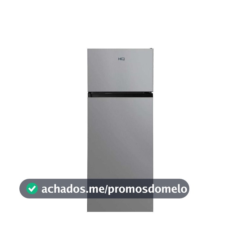 Geladeira Refrigerador HQ 230 Litros Duplex Defrost, Baixo Consumo A+++ Preto/Cinza HQ-230RDFS