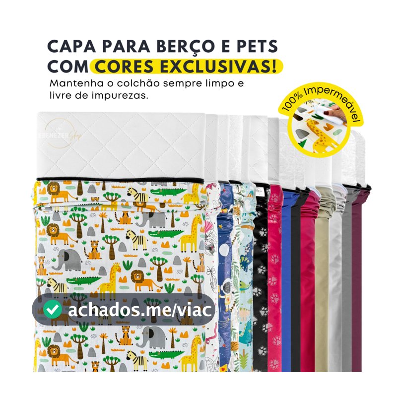 Capa de Colchão Impermeável Berço e Mini Cama Protetor Antialérgico Segura Xixi Todas as Medidas