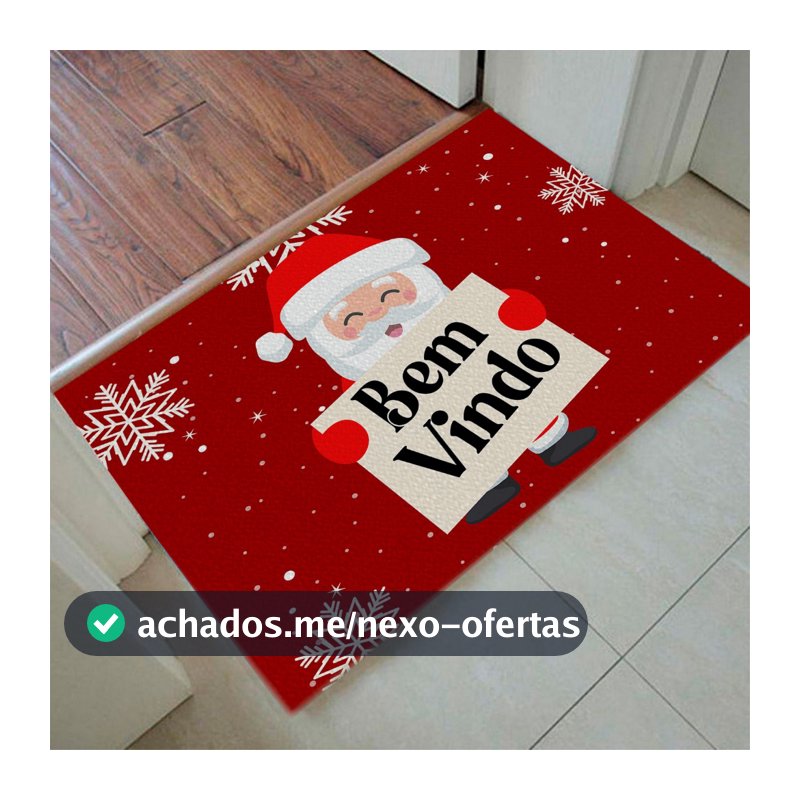 Tapete Capacho Natalino Antiderrapante | Decoração de Entrada Natal