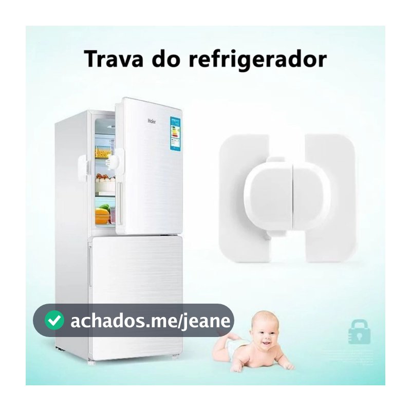 Trava de Geladeira Segurança Infantil Bebê Não Abrir Sem Furar Adesiva Para Gavetas Armários