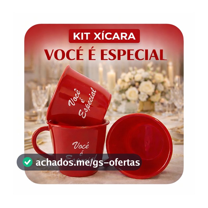 Kit 20/30 Xícara Você é Especial Vermelho Acrílico 70ml - Café Chá Decoração
