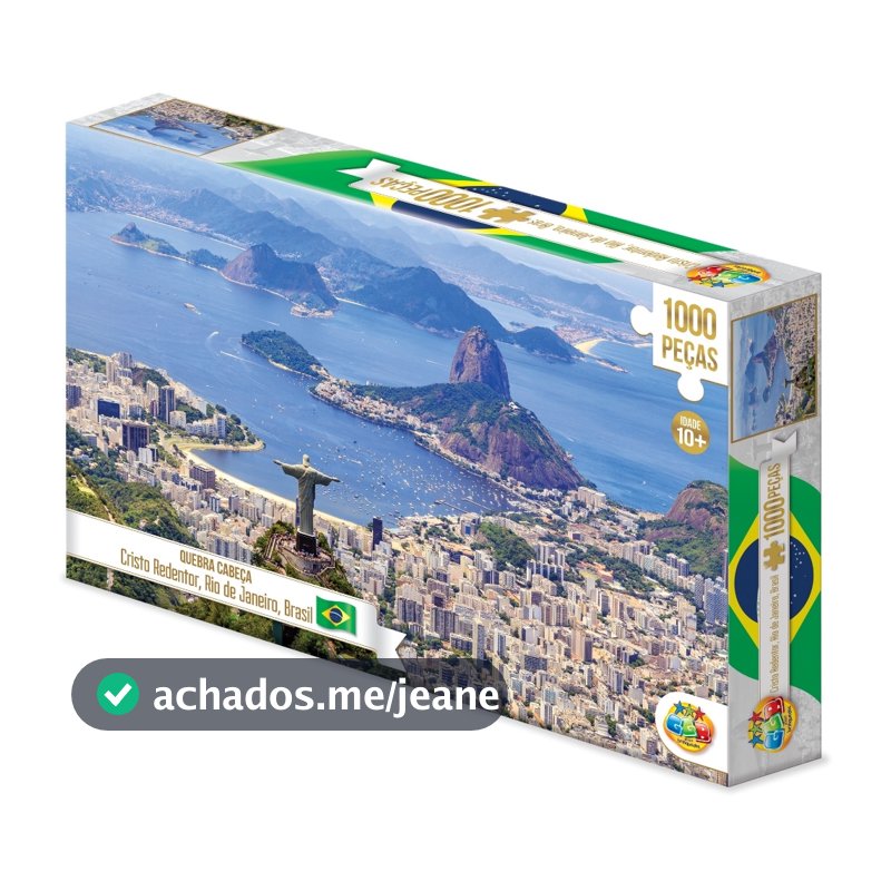 QUEBRA CABEÇA CRISTO REDENTOR 1000 PEÇAS GGB BRINQUEDOS PUZZLE BRASIL PONTOS TURÍSTICOS RIO JANEIRO
