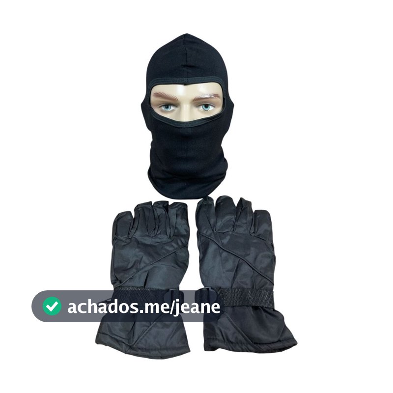 Luva Impermeável Chuva Frio Intenso + Touca Ninja Balaclava Moto Bike