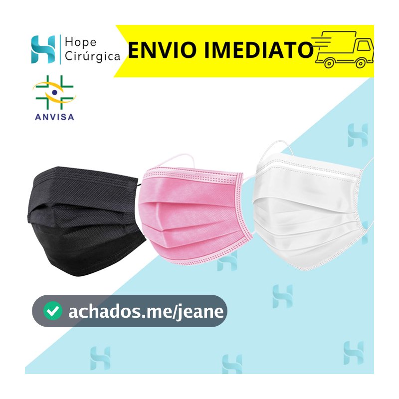 Máscara Descartável Tripla com Elástico Premium - Cores Variadas!
