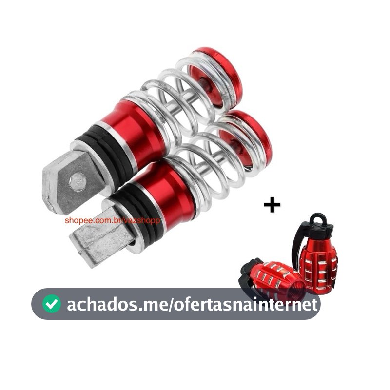 Pedaleira Pedal Moto Esportiva Mola Universal + Tampa Bico Pneu