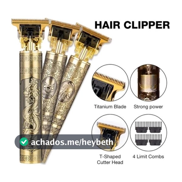 Máquina de Cortar Cabelo Dragão Aparador de Barba Masculino Sem Fio USB