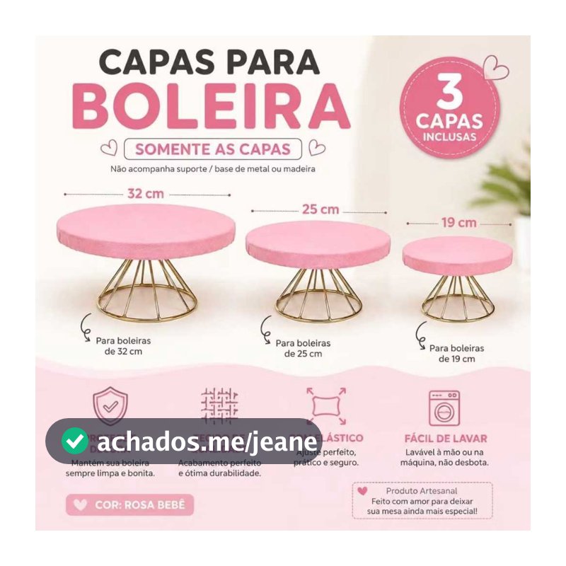Trio de CAPAS para boleiras 32,25 e 19 cm Veste Fácil Festas e Decoração