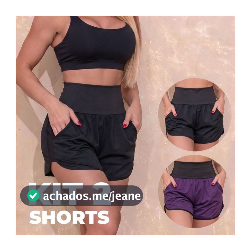 Kit 2 Short Saída de Praia Academia Tecido DryFit Fresquinho Seca Rápido Confortável Soltinho Oferta