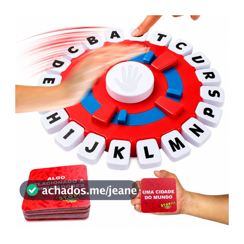 Jogo Stop Em Português Tecla Letras Palavras Responda Rápido Com Temporizador De Mesa 10 Segundos TAMANHO GRANDE