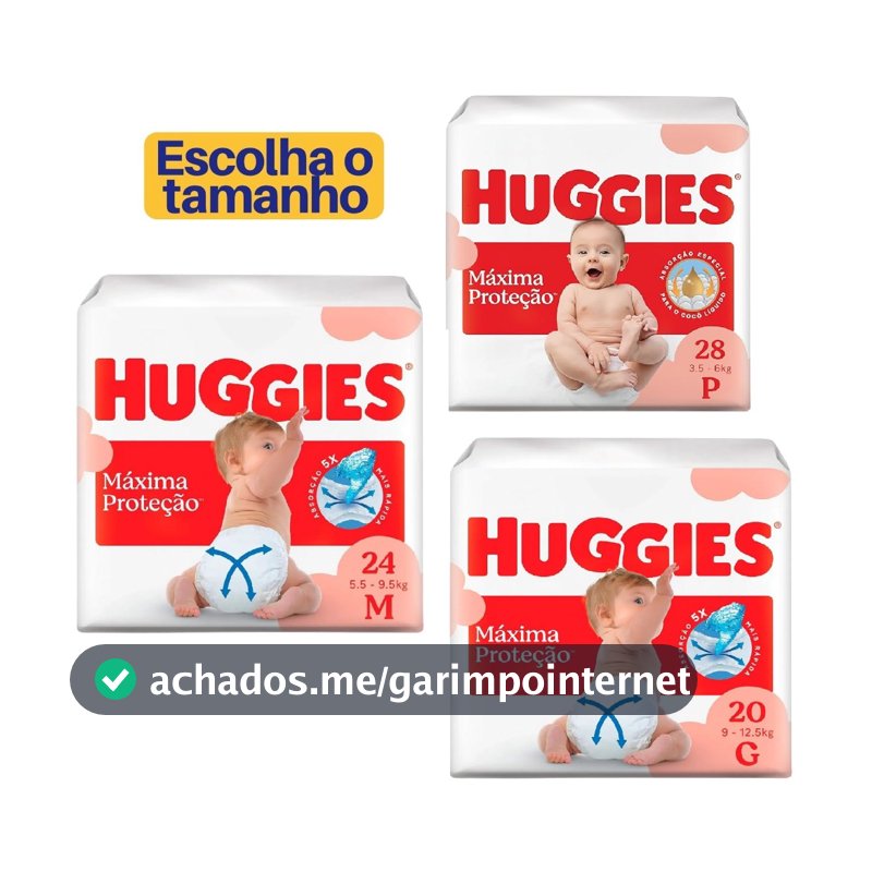 Fralda Huggies Máxima Proteção /  Antiga Supreme Care  | P | M | G | XG | XXG