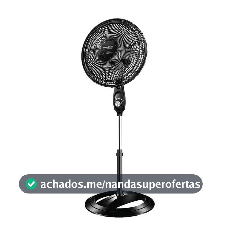 Ventilador de Coluna Mondial VSP-40C Super Power - com 3 Velocidades, Modo Silencioso, Preto/Prata