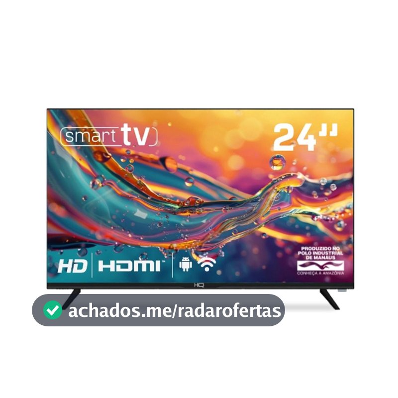 Smart TV HQ 24" HD Tela sem Bordas Sistema Android Design Slim HQS24NKHM