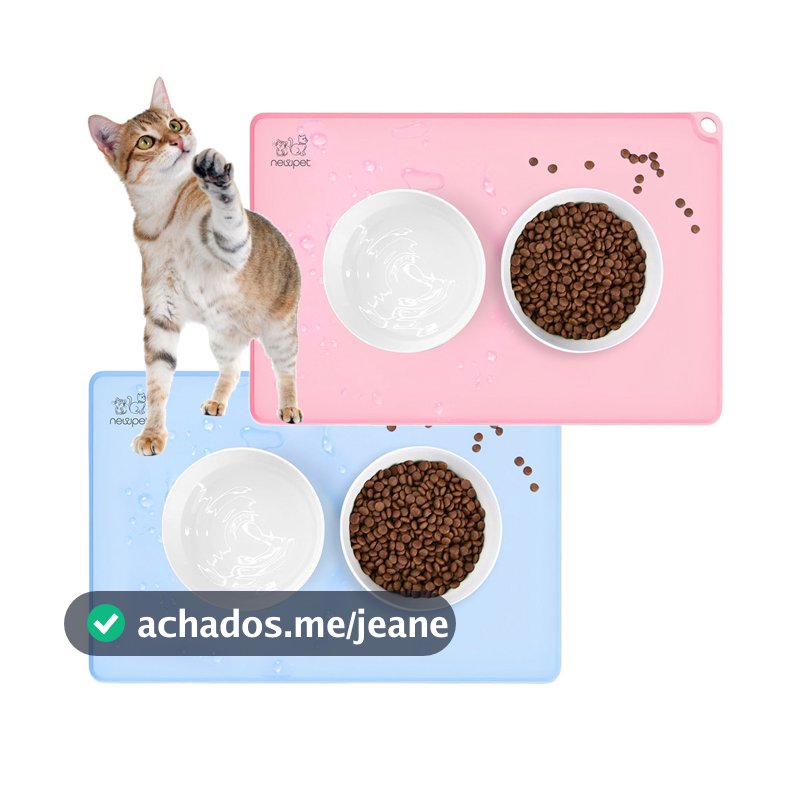 Newpet Tapete Pet Impermeável Para Colocar Tigelas De Alimentos Fácil Limpeza Silicone Aderente Para Cachorros Ou Gatos