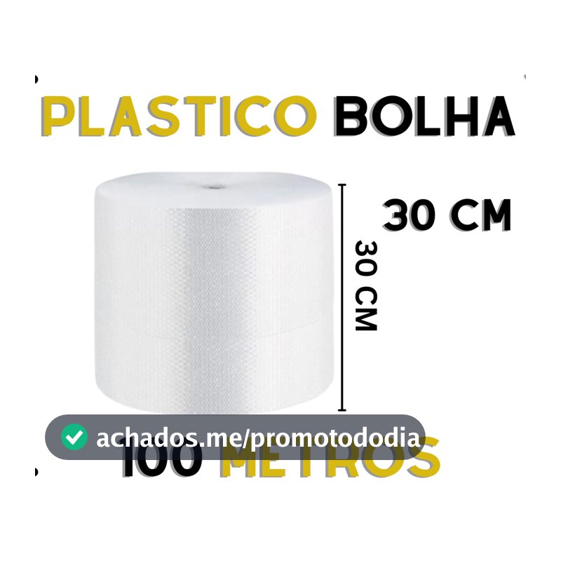 Bobina plástico bolha 30cm X 100m - EXCELENTE QUALIDADE