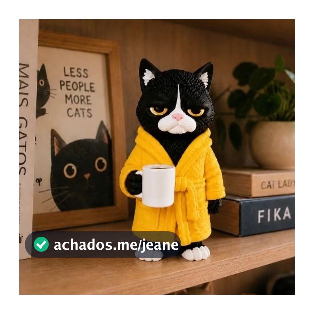 Enfeite para Estante Complemento para Bibliocanto Decoração Geek Gato Cachorro Café