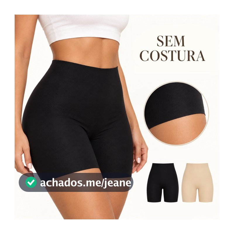 Short Feminino Sem Costura Segurança Anti Atrito Não Marca Cintura Alta Confortável para Vestido Saia