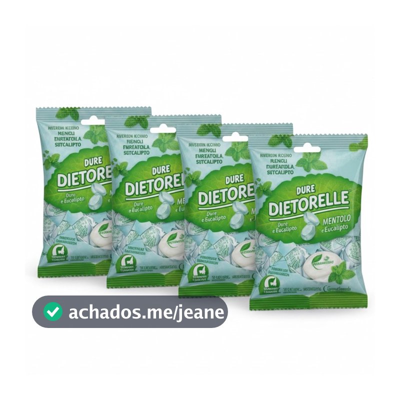 Kit c/ 4und Bala Dura de Menta e Eucalipto DIETORELLE 70g