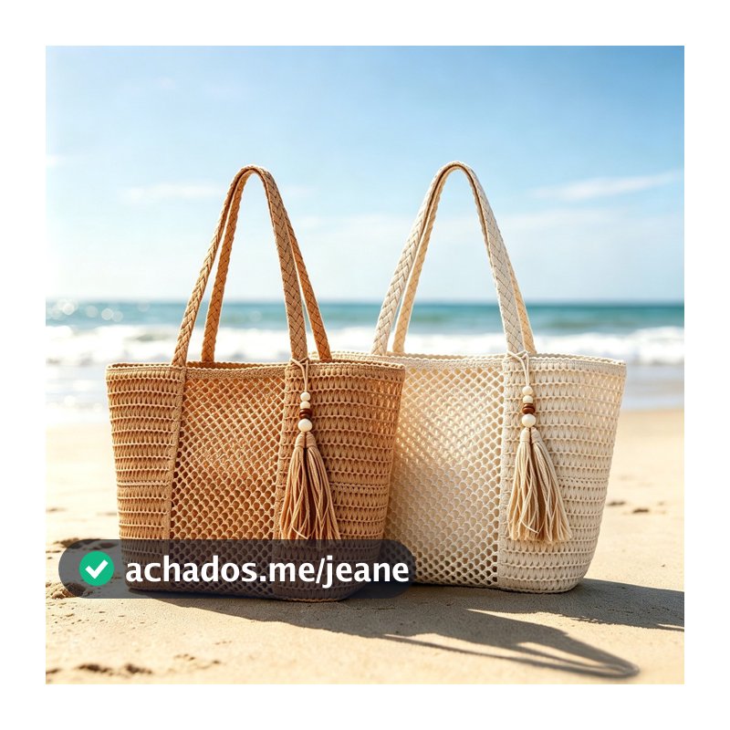 Bolsa de praia de palha grande com zíper verão portátil nova moda bolsa Elegante Grande e Resistente leve À prova d'águ
