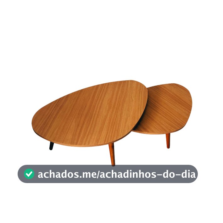 Kit 2 Mesas De Centro Madeira Design Orgânico Sala De Estar 77/93cm - Mel
