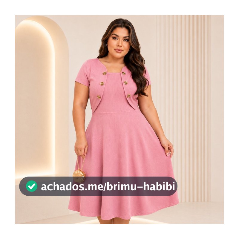 Vestido Midi Evangélico com Blazer Fake Feminino Social Elegante - Look Igreja Culto ou Trabalho