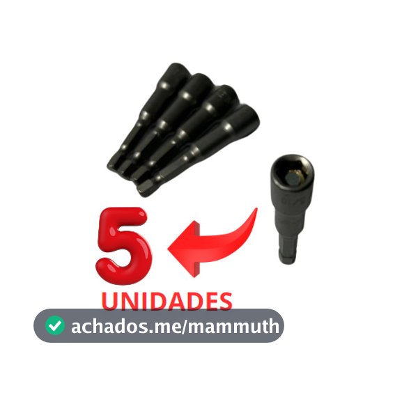 5 Unidades - Jogo Bits 5/16 polegada Soquetes Magnético Parafusadeira