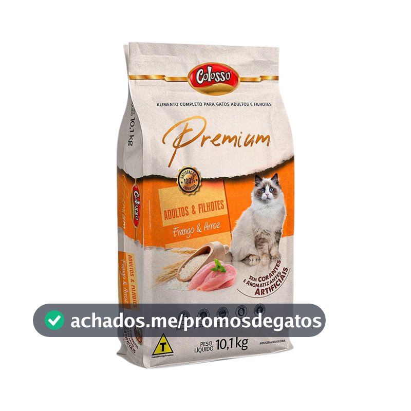 Ração Gatos Adultos E Filhotes Frango Colosso Premium 10kg