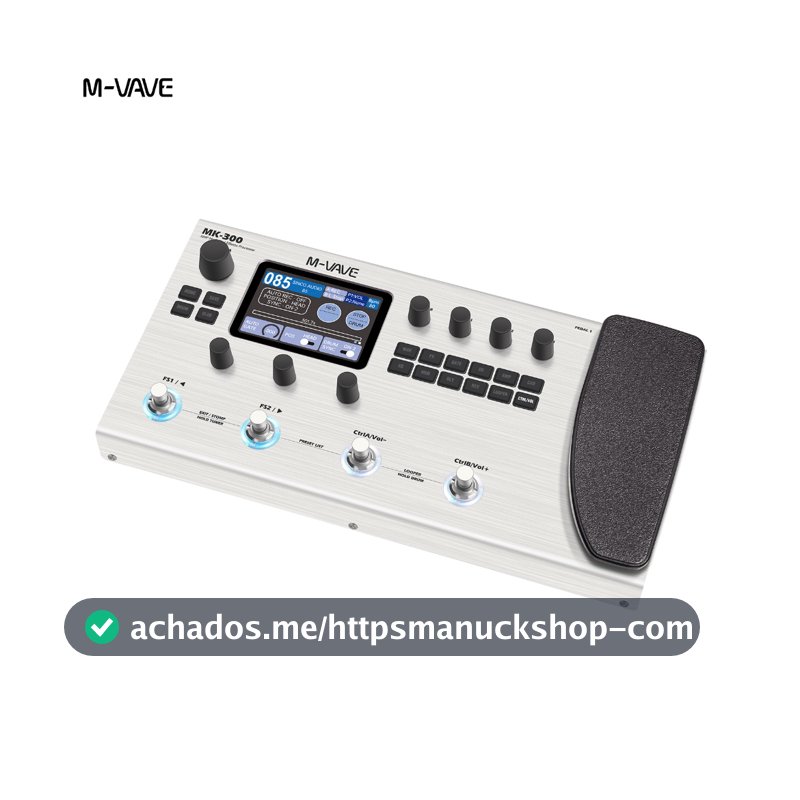 Guitarra elétrica M-VAVE MK300 com vários pedais de efeitos, 150s STEREO LOOPER, 128AMP/360FX/10H de autonomia da