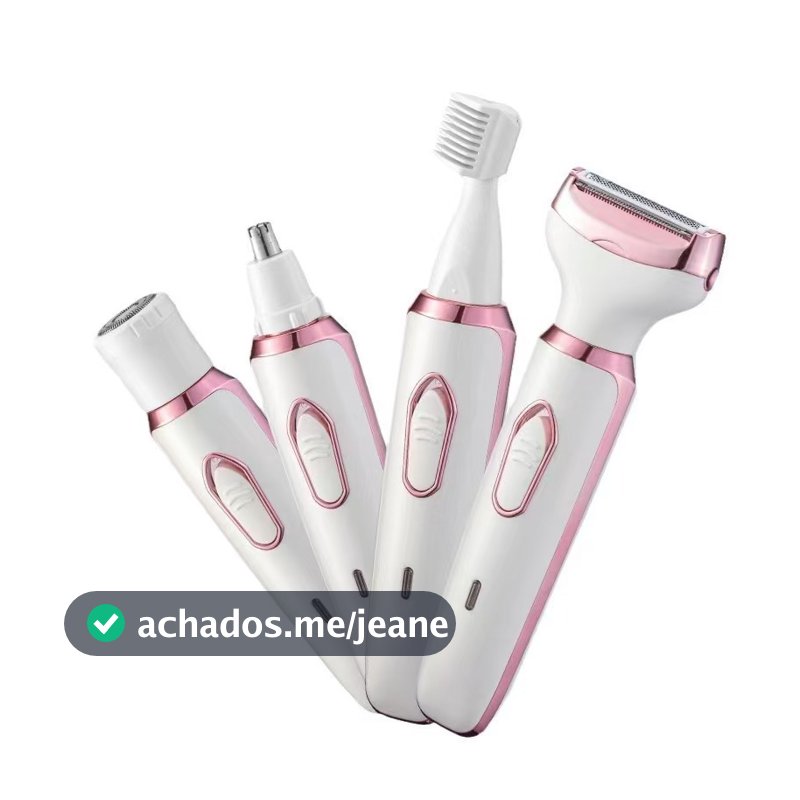 Barbeador Elétrico 4 Em 1 Para Mulheres Remoção De Pelos Corporais feminino/aparador de pelos do nariz e sobrancelhas