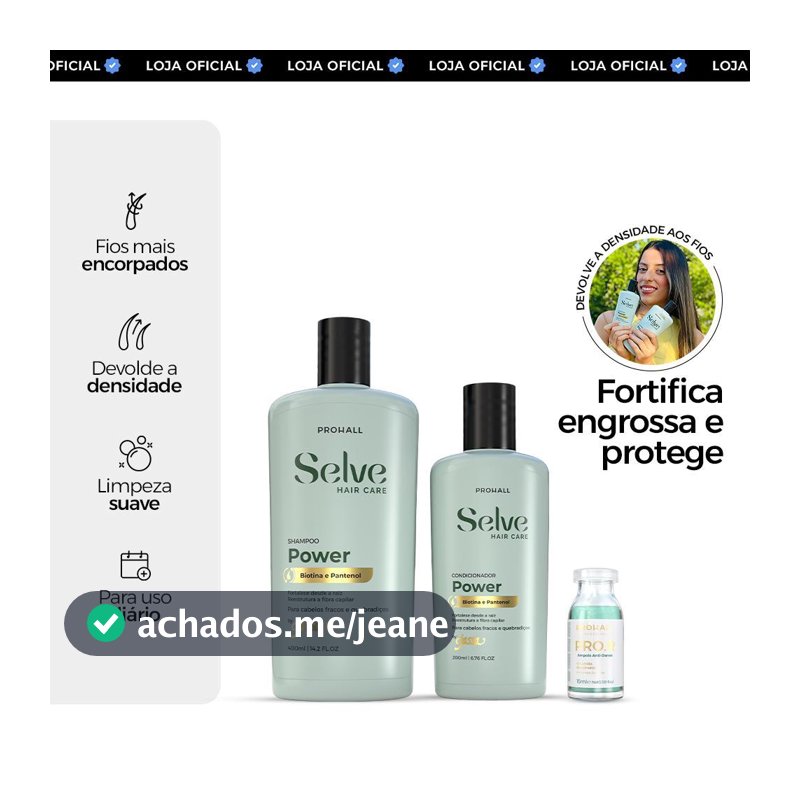 Kit Shampoo e Condicionador para Engrossar e Encorpar os Fios Finos e Quebradiços | Selve Power