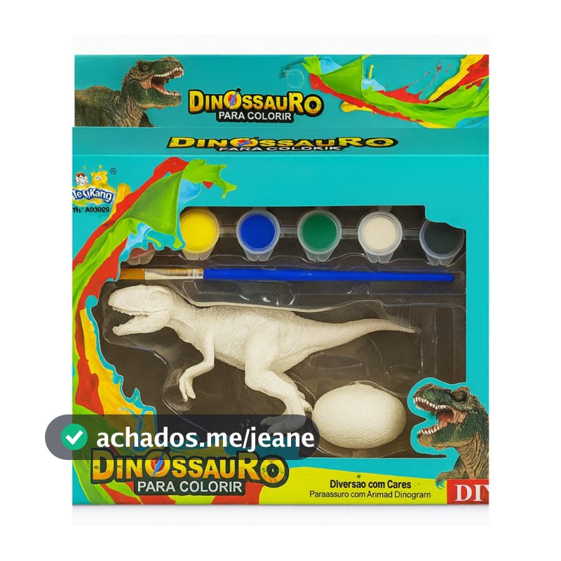 Dinossauro Pintar e Colorir Kit Educativo Jogo Criativo Faça Você Mesmo Presente Dia das Crianças
