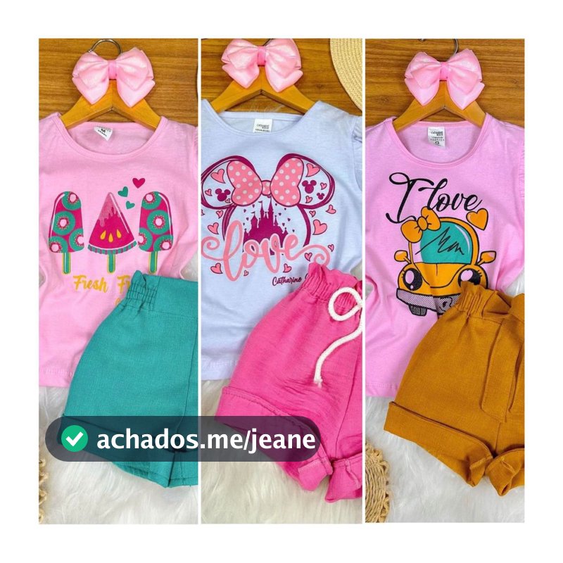 Kit 06 Peças Roupa Infantil Menina Conjunto Verão Feminino lançamento
