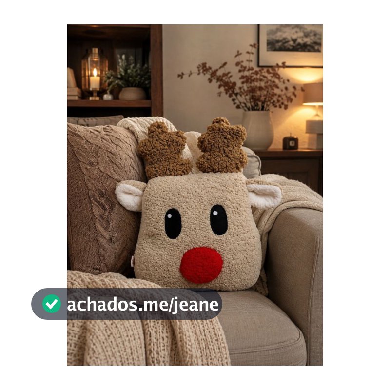 Almofada Rena decorativa pelúcia