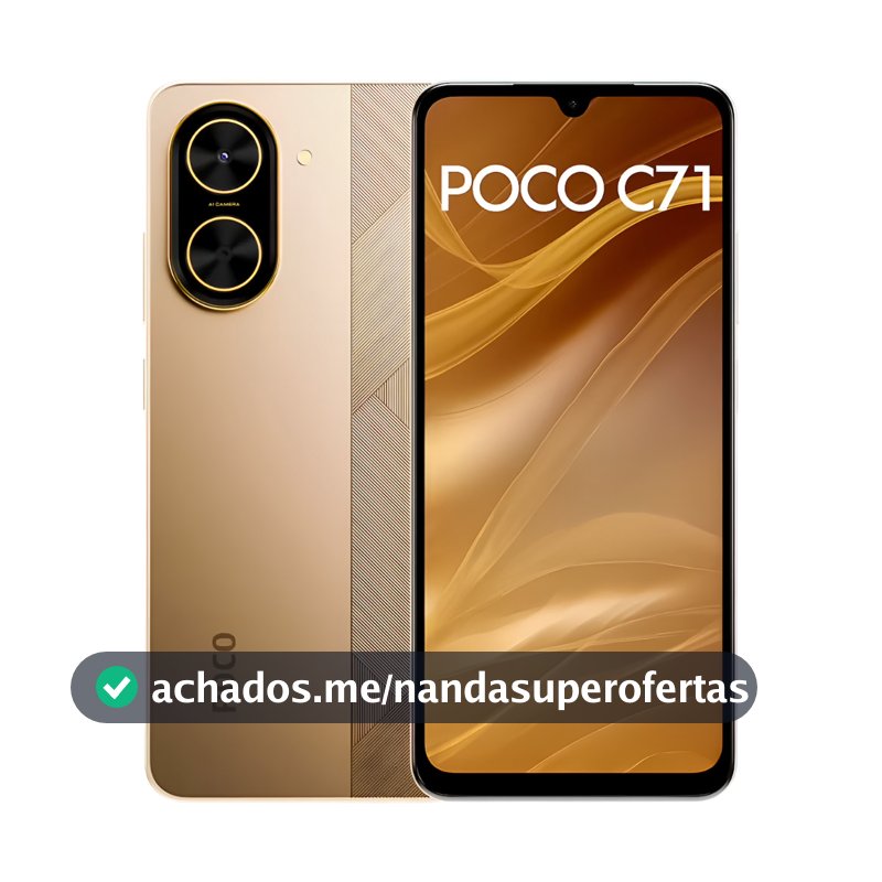 Celular Smartphone Xiaomi Poco C71 128GB / 64GB Dual Sim Global (COM CAPINHA E PELÍCULA DE CORTESIA)