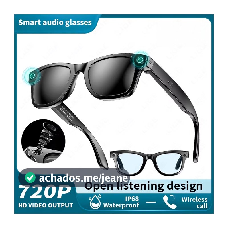 AI Smart Glasses Voice Assistant BT Óculos De Sol Microfone Embutido E Alto-Falantes Câmera Para Reuniões De Viagens Uso