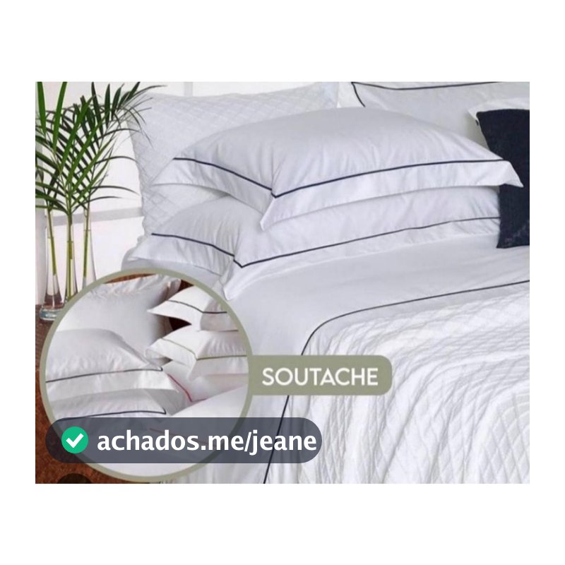 JOGO DE LENCOL KING 4 PECAS COM DETALHE NO SOUTACHE