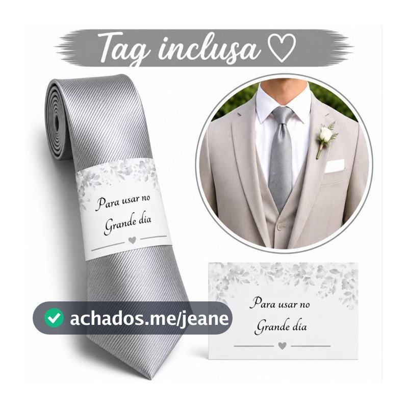 Kit 04 a 17  Gravatas Prata Slim Para Padrinhos e Casamento