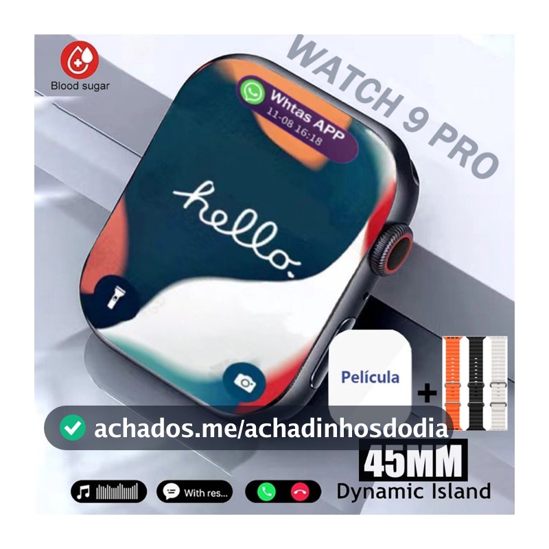 2026 smartwatch 9 pro Carregamento sem fio relógio inteligente 2.02 inches Série 9 Bluetooth Call