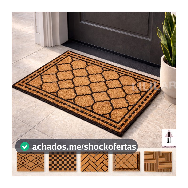 Tapete Capacho Entrada Vinílico PVC Base Emborrachada Antiderrapante Durável Lavável