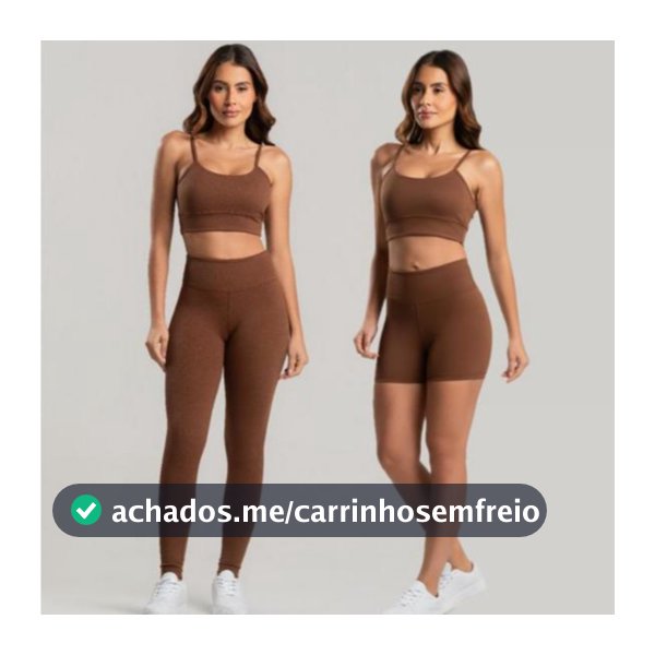 Kit com 3 peças Top com Calça legging e Short Liso Poliamida Fitness Feminino