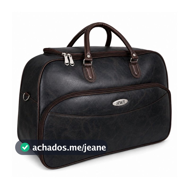 Mala De Viagem Couro Sintético Grande Bolsa Bagagem De Mão Masculina Feminina
