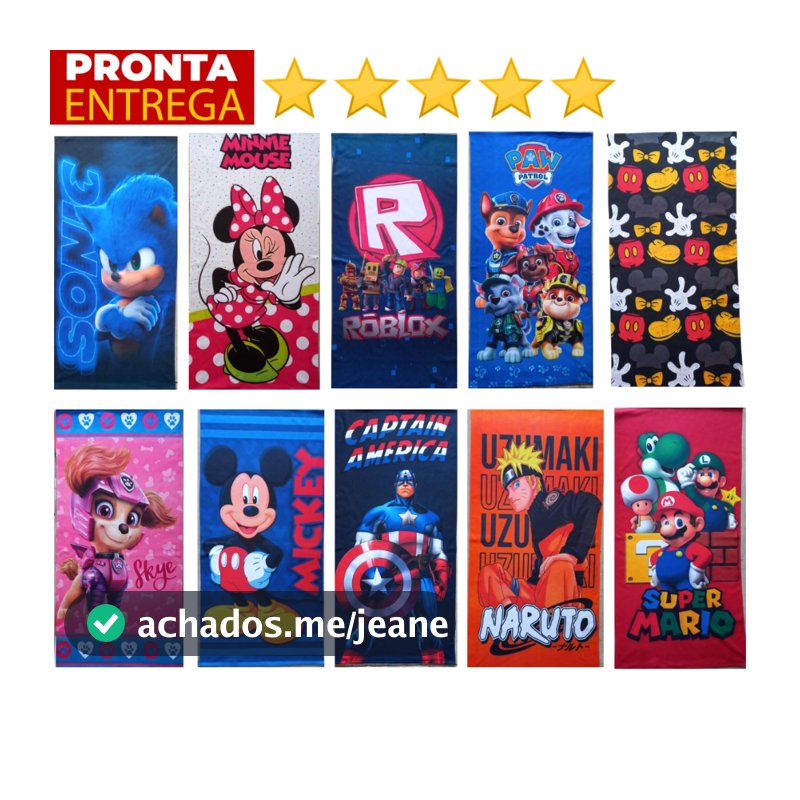 Toalha De Banho e Praia Infantil Gigante Estampada De Algodão
