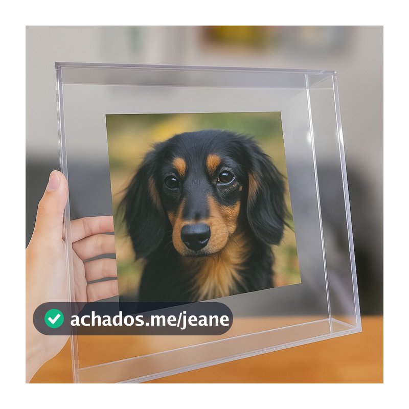 Quadro de Acrílico Transparente Moldura Caixa Premium Para Parede e Mesa