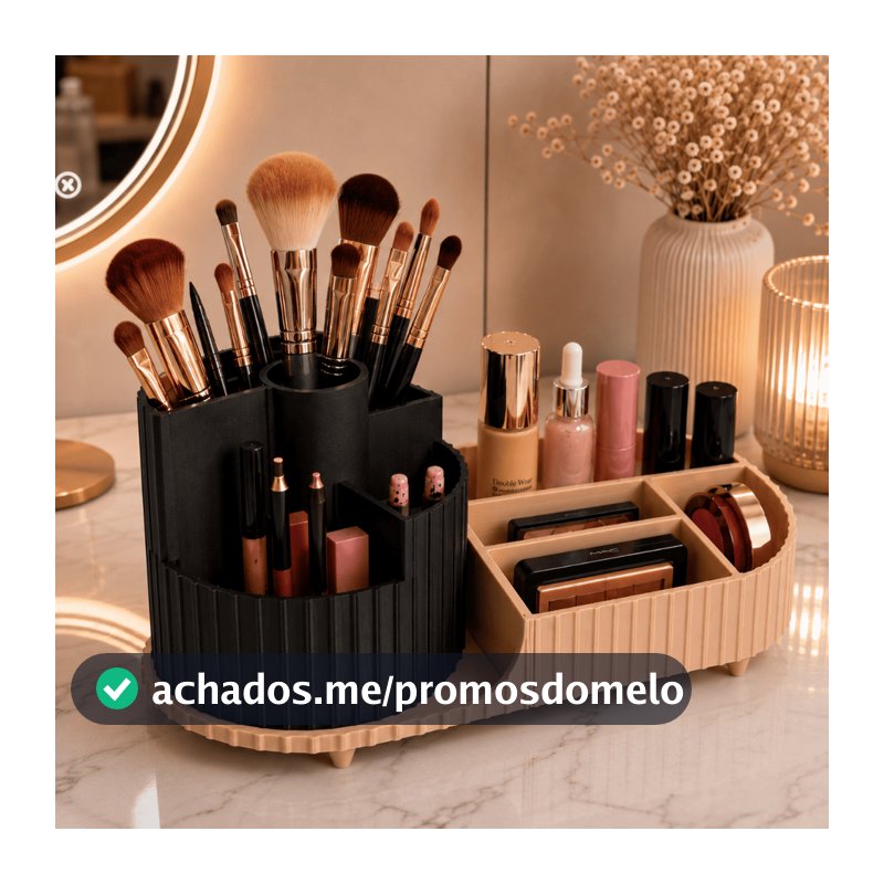 Organizador Maquiagem Giratório Premium Penteadeira Luxo