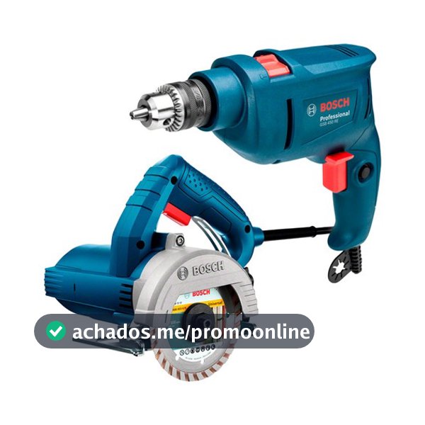 Kit Bosch 220V Serra Mármore GDC 150 + Furadeira GSB 450 RE