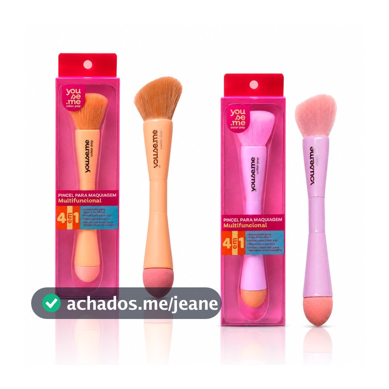 Pincel Para Maquiagem Multifuncional Rotativo 4 em 1 Youse.me Face Beautiful