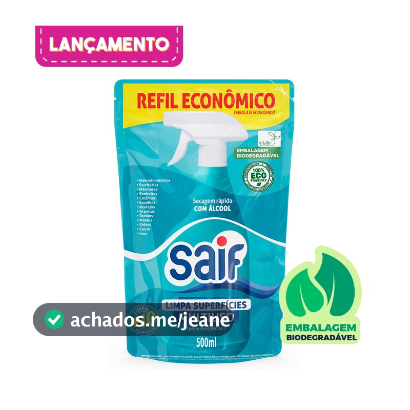 Limpa Superfícies Saif Sache 500ml