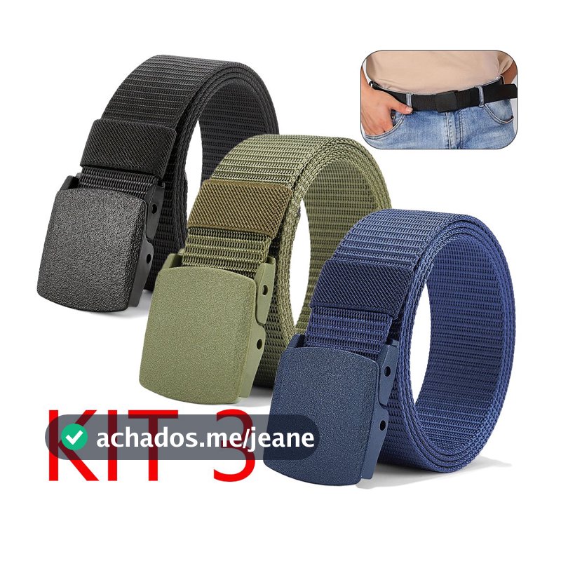 Moda Cinto Largo Masculino Nylon fivela e engate rápido Unissex Social Durável cinto